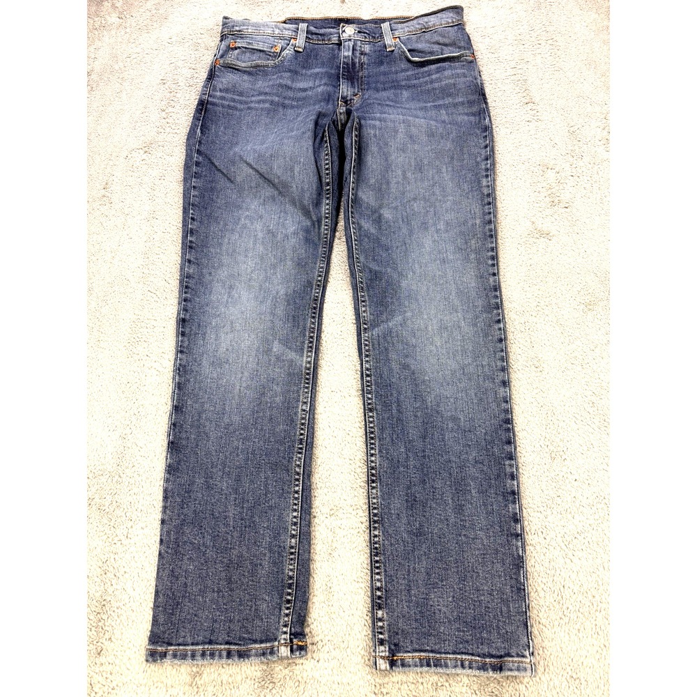 Levis 511 Jeans Men 32x30‎ Blue Slim Fit Pants  Distressed Whisker Fade Denim